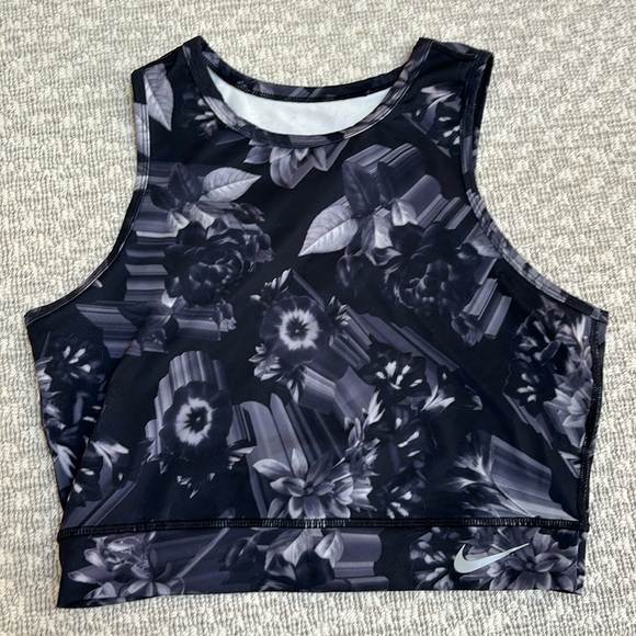 NIKE Dri-Fit Cropped Floral Pattern Tank - Picture 1 of 2